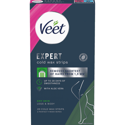 Veet Expert Cold Wax Strips Legs & Body Dry Skin 20 stk