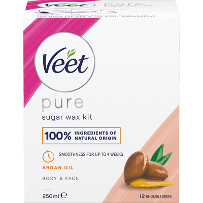 Veet Pure Sugar Wax Kit with Argan Oil Body & Face