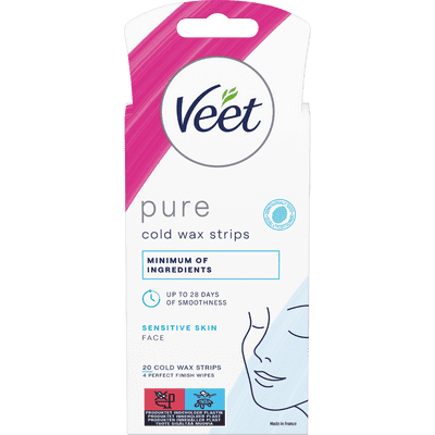 Veet Pure Cold Wax Strips Face Sensitive Skin