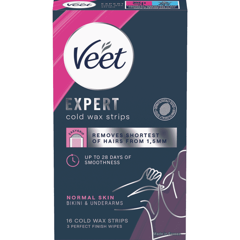 Veet Expert Cold Wax Strips Bikini & Armhuler Normal hud 16 stk