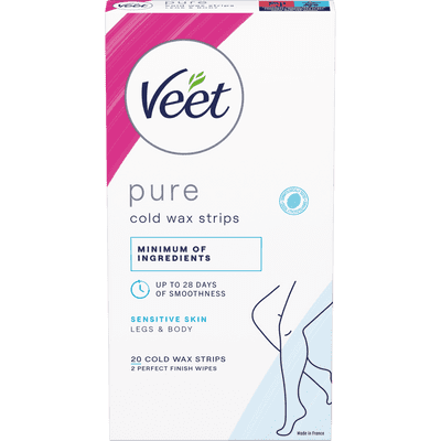 Veet Pure Cold Wax Strips Ben & Kropp Sensitiv Hud 20 stk