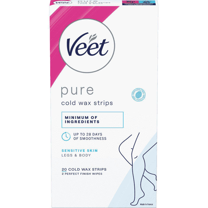 Veet Pure Cold Wax Strips Ben & Kropp Sensitiv Hud 20 stk